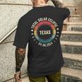Retro Total Solar Eclipse April 8 2024 State Texas 40824 Men's T-shirt Back Print Gifts for Him