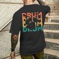 Retro Vintage Drums For Drummers & Drummers T-Shirt mit Rückendruck Geschenke für Ihn