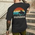 Retroater Baby Sohn Tochterier Kinderatertag Bär Papa T-Shirt mit Rückendruck Geschenke für Ihn