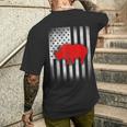 Rhino Us Flag Men's T-shirt Back Print Funny Gifts