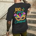 Rio De Janeiro Carnival Brazil Mask Brazil Souvenir T-Shirt mit Rückendruck Geschenke für Ihn