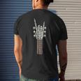 Rock On Guitar Neck With A Sweet Rock & Roll Skeleton Hand Men's T-shirt Back Print Gifts for Him