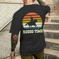 Rodeo Time Vintage Rodeo Time Cowboy Horse Retro Sunset Men's T-shirt Back Print Gifts for Him