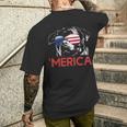Rottweiler American Flag 4Th Of July Men's T-shirt Back Print Gifts for Him