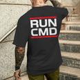 Run Cmd Programmer Sys Admin T-Shirt mit Rückendruck Geschenke für Ihn