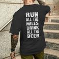 Run All The Miles Drink All The Beer Running Men's T-shirt Back Print Gifts for Him