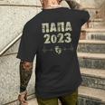 Russisch Frischgebackener Papa 2023 Papa 2023 Kapuzenjacke T-Shirt mit Rückendruck Geschenke für Ihn