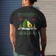 Santa Hat Avocado Fruit Xmas Lighting Ugly Avocado Christmas Mens Back Print T-shirt Gifts for Him