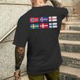 Scandinavia Flag The Nordic Country's Flag Northern Europe Men's T-shirt Back Print Funny Gifts