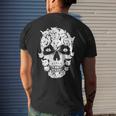 Scary Halloween Cat Skull Costume Black Cat Kitty Skeleton Mens Back Print T-shirt Gifts for Him