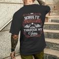 Schulte Blood Runs Through My Veins Vintage Family Name Men's T-shirt Back Print Gifts for Him
