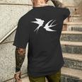 Schwalben Vogel Vögel Fliegen T-Shirt mit Rückendruck Geschenke für Ihn