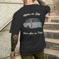 Schwarzes Kurzärmliges Herren-T-Kurzärmliges Herren-T-Shirt Männer aus Stahl, Auto-Motiv Spruch Geschenke für Ihn