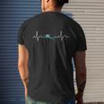 Scuba Diving Heartbeat Pulse Mens Back Print T-shirt Gifts for Him