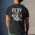 Sexy And I Mow It Lawn Care For Dads Mens Back Print T-shirt Gifts for Him