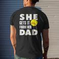 She Gets It From Her Dad For Softball Dad Tee Mens Back Print T-shirt Gifts for Him