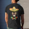 Shetland Sheepdog Sombrero Mustache Cinco De Mayo Mens Back Print T-shirt Gifts for Him