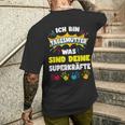 Was Sind Dein Superkrafte Ich Bin Tagesmutter T-Shirt mit Rückendruck Geschenke für Ihn