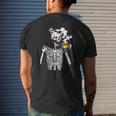Skeleton Drinking Coffee Gay Pride Skull Lgbt-Q Ally Mens Back Print T-shirt Gifts for Him