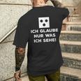 Skeptiker Steckdosengesicht Kurzärmliges Herren-T-Kurzärmliges Herren-T-Shirt, Herren mit Spruch Ich glaube nur was ich sehe Geschenke für Ihn