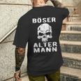 Skull Biker Intage Skull Evil Old Man T-Shirt mit Rückendruck Geschenke für Ihn