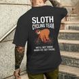 Sloth Cycling Team Lazy Sloth Sleeping Bicycle Men's T-shirt Back Print Gifts for Him