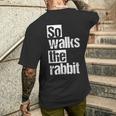 So Lauf Der Hase So Walks The Rabbit T-Shirt mit Rückendruck Geschenke für Ihn