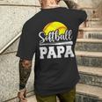 Softball Papa Softball Player Game Day Father's Day Men's T-shirt Back Print Gifts for Him