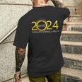Solar Eclipse 2024 Party Ohio Totality Total Usa Map Men's T-shirt Back Print Gifts for Him