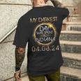 Solar Eclipse My Darkest Day Was Spent In Indiana 04 08 2024 Men's T-shirt Back Print Gifts for Him