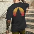 Solitary Pine Tree Sun Vintage Retro Outdoor Graphic Pullover Men's T-shirt Back Print Gifts for Him
