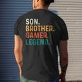 Son Brother Gamer Legend Gaming Men's T-shirt Back Print Gifts for Him