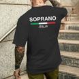 Soprano Italian Name Italy Flag Italia Family Surname Men's T-shirt Back Print Gifts for Him