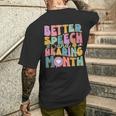 Speech And Hearing Month Slp Speech Language Therapist Men's T-shirt Back Print Gifts for Him