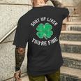St Patrick's Day Beer Drinking Shut Up Liver You're Fine Men's T-shirt Back Print Gifts for Him