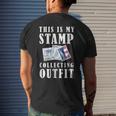 Stamp Collecting Collector Philatelist Postal Worker Mens Back Print T-shirt Gifts for Him