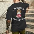 Stealing Hearts Blasting Farts Cavalier King Charles Spaniel Men's T-shirt Back Print Gifts for Him