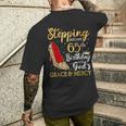 Stepping Into My 65Th Birthday With God's Grace & Mercy Men's T-shirt Back Print Gifts for Him