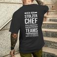 Stolzer Chef Eines Fantastische Teams Chef Sayings T-Shirt mit Rückendruck Geschenke für Ihn