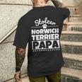 Stolzer Norwich Terrier Papa T-Shirt mit Rückendruck Geschenke für Ihn