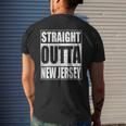 Straight Outta New Jersey Patriotic New Jersey State Mens Back Print T-shirt Gifts for Him