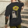 Sunflower Sunshine Pug Cute Animal Pet Dog Men's T-shirt Back Print Gifts for Him