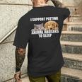 I Support Putting Animal Abusers To Sleep Dog And Cat Lover Men's T-shirt Back Print Gifts for Him