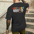 Support Squad Autism Awareness Multicolor Ribbon Men's T-shirt Back Print Gifts for Him