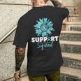 Support Squad Sexual Assault Awareness Month Teal Ribbon Men's T-shirt Back Print Gifts for Him