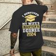 I Survived My Wife's Masters Degree Graduation Class Of 2024 Men's T-shirt Back Print Gifts for Him