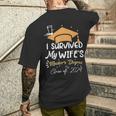 I Survived My Wife's Master's Degree Masters Graduation 2024 Men's T-shirt Back Print Gifts for Him