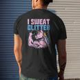 I Sweat Glitter Gym Unicorn Workout Motivational Fitness Mens Back Print T-shirt Gifts for Him