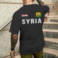 Syria Syrian Flag Syria T-Shirt mit Rückendruck Geschenke für Ihn