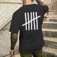 Tally Marks Hash Marks Lines Characters Five Six Math Men's T-shirt Back Print Funny Gifts